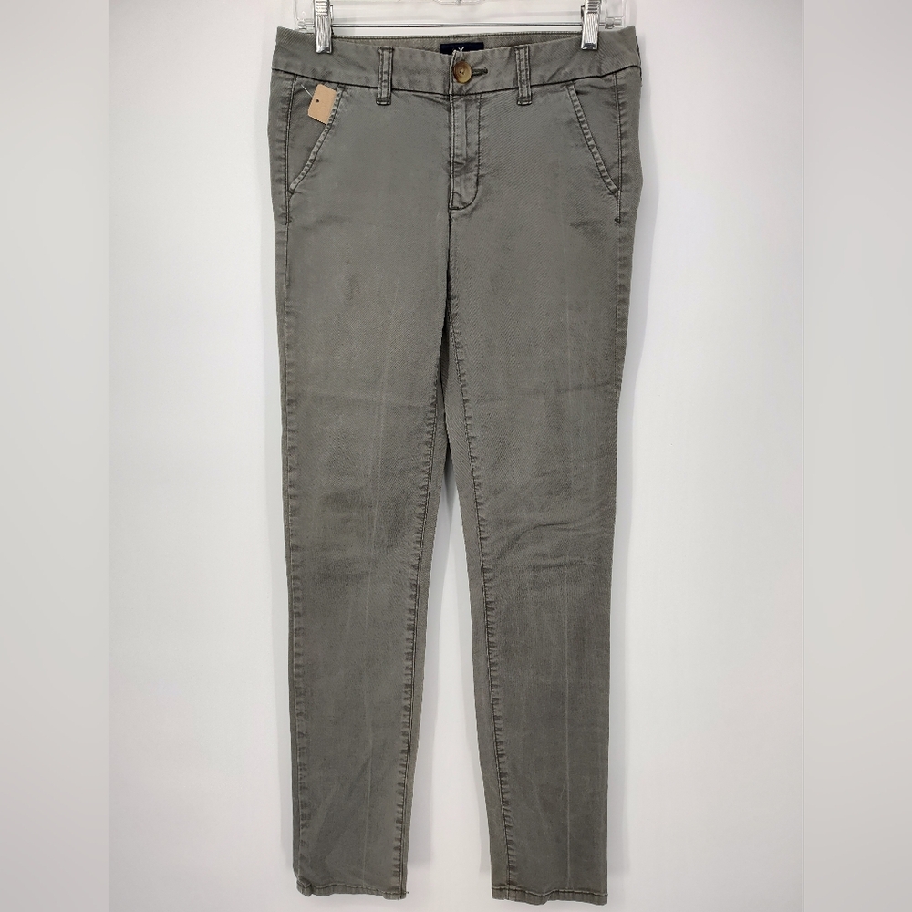 American Eagle Outfitters Olive Green Stretch Skinny Pants Size 4 Long